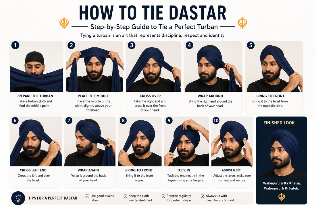 How to Tie a Turban (Dastar) Step by Step – A Complete Beginner's Guide