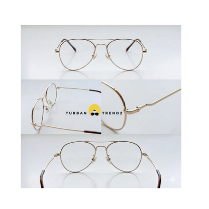 Golden Aviator Frame with Lens