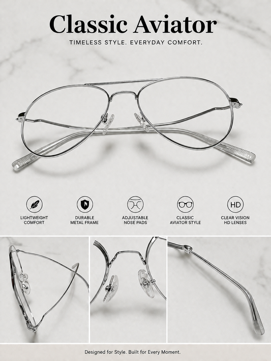 Silver Aviator Frame