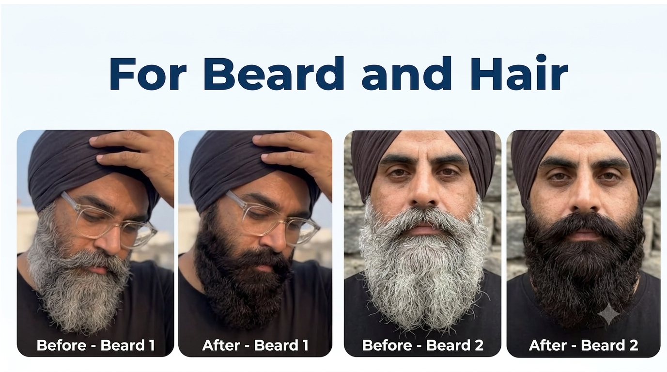 Quick Beard & Hair Color Dye  – Fast, Natural Grey Coverage