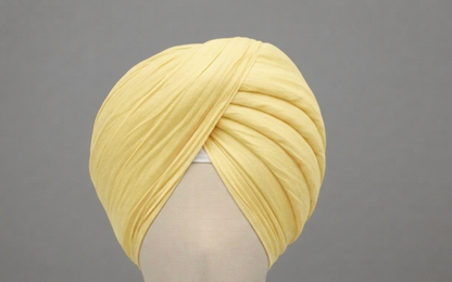 Lemon Yellow Rubia Turban Full Voil