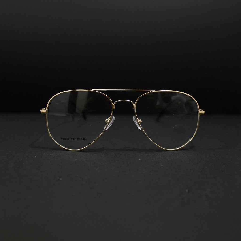 Golden Aviator Frame with Lens