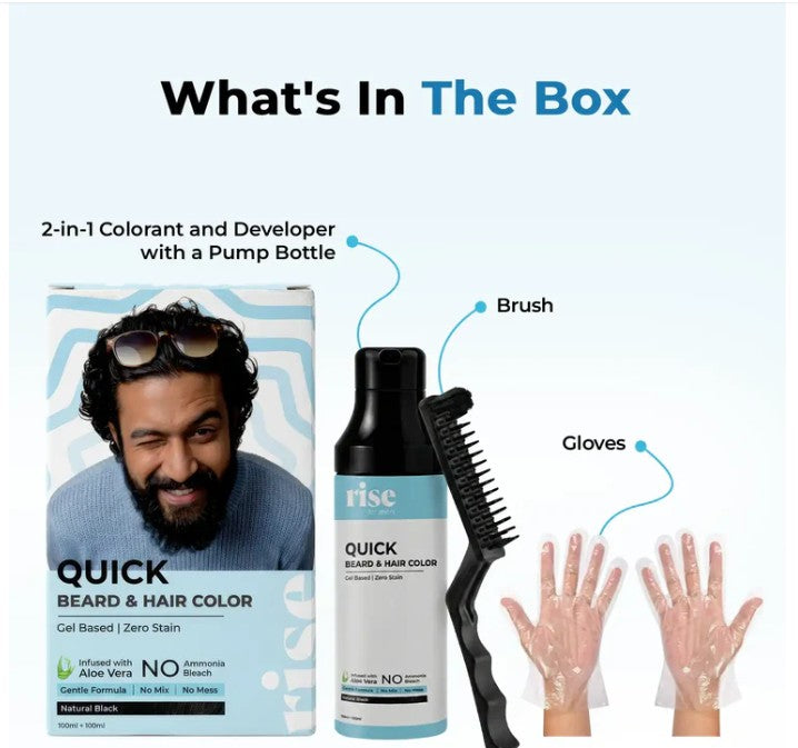 Quick Beard & Hair Color Dye  – Fast, Natural Grey Coverage