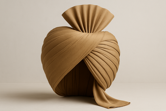 light khakhi brown rubia patiala shahi turban
