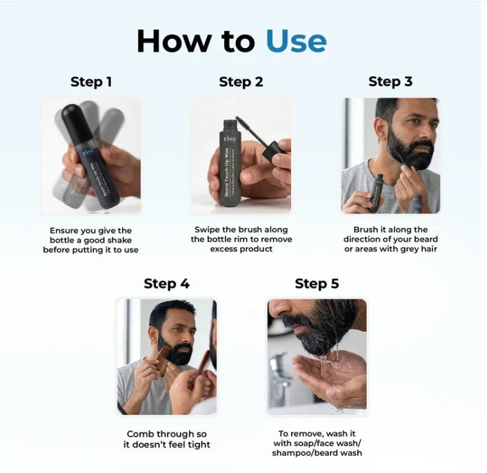 Black Beard Touch-Up Wax For Grey/white Hairs